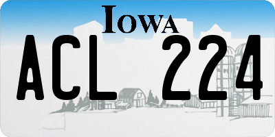 IA license plate ACL224