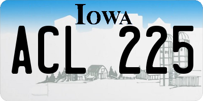 IA license plate ACL225
