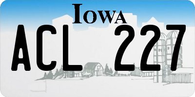 IA license plate ACL227