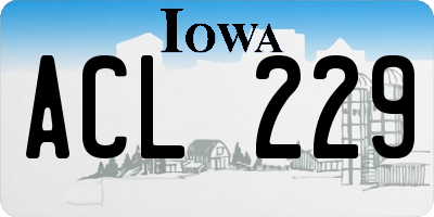 IA license plate ACL229
