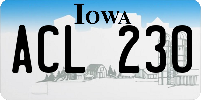 IA license plate ACL230