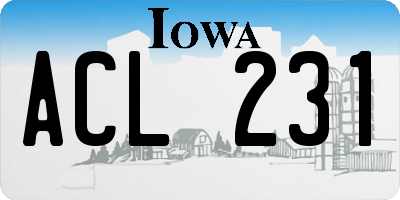 IA license plate ACL231