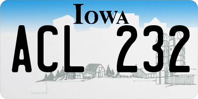 IA license plate ACL232