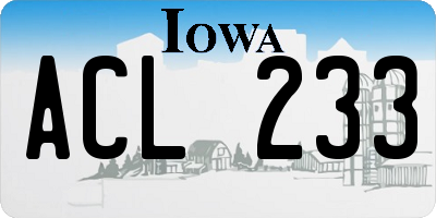 IA license plate ACL233