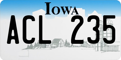 IA license plate ACL235