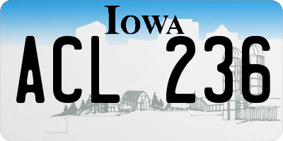 IA license plate ACL236