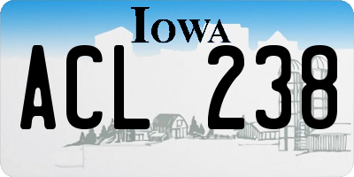 IA license plate ACL238