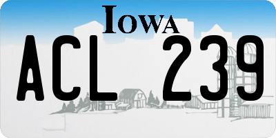 IA license plate ACL239