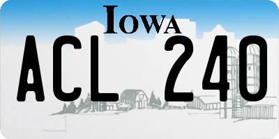 IA license plate ACL240