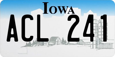 IA license plate ACL241