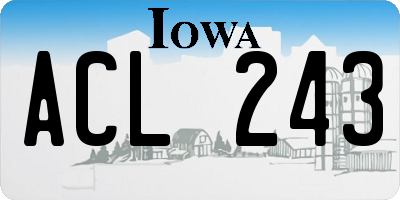 IA license plate ACL243