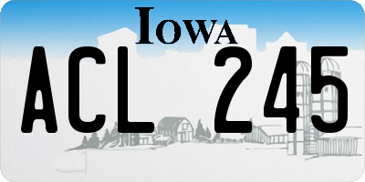 IA license plate ACL245