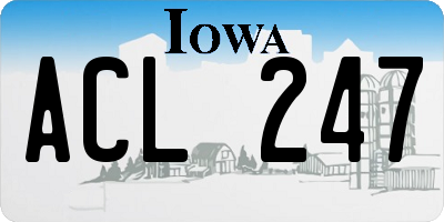 IA license plate ACL247