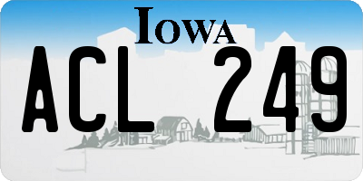 IA license plate ACL249