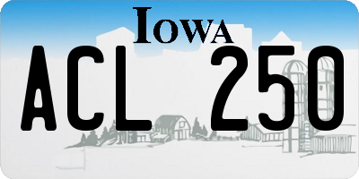 IA license plate ACL250