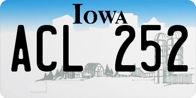 IA license plate ACL252