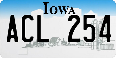 IA license plate ACL254