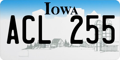 IA license plate ACL255