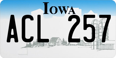 IA license plate ACL257