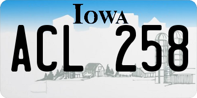 IA license plate ACL258