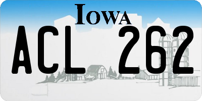 IA license plate ACL262