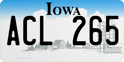 IA license plate ACL265