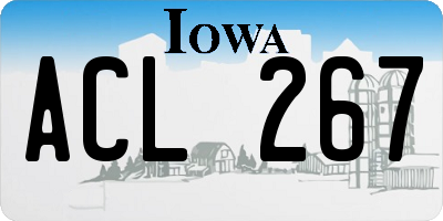 IA license plate ACL267