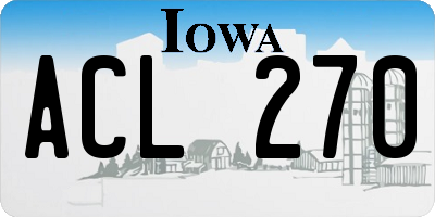 IA license plate ACL270
