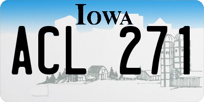 IA license plate ACL271