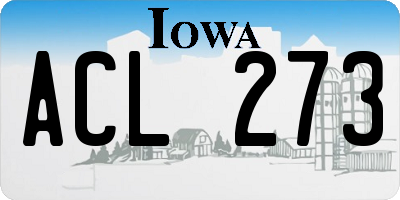 IA license plate ACL273