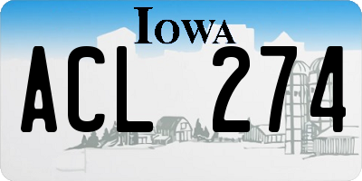 IA license plate ACL274