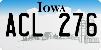IA license plate ACL276