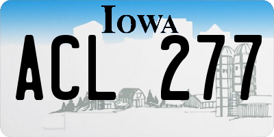 IA license plate ACL277