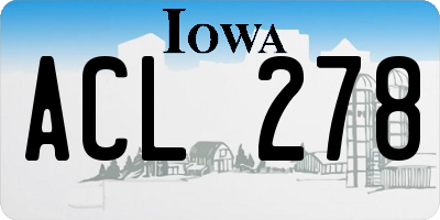 IA license plate ACL278