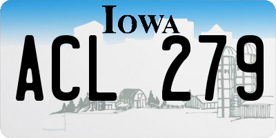 IA license plate ACL279