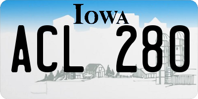 IA license plate ACL280