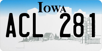 IA license plate ACL281