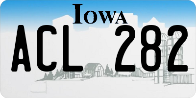 IA license plate ACL282