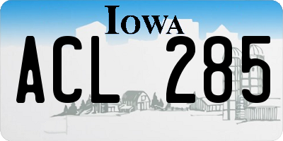 IA license plate ACL285