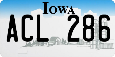 IA license plate ACL286