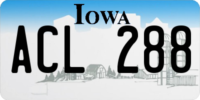IA license plate ACL288