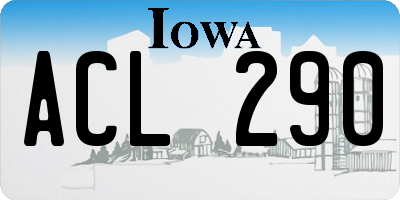 IA license plate ACL290