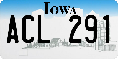 IA license plate ACL291