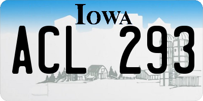 IA license plate ACL293