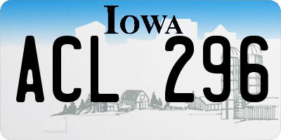 IA license plate ACL296