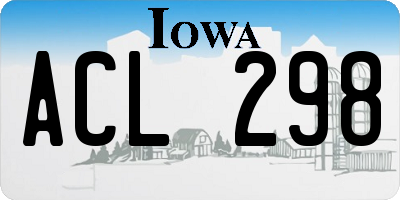 IA license plate ACL298