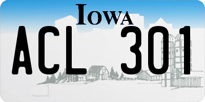 IA license plate ACL301