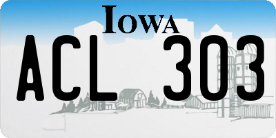 IA license plate ACL303