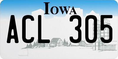 IA license plate ACL305