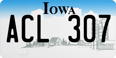 IA license plate ACL307